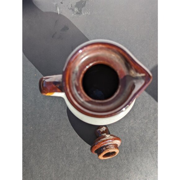 1970's Vintage Boho Stoneware Olive Oil and Vinegar Cruets - Picture 4 of 7